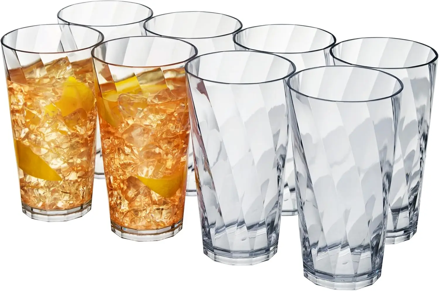 

Reusable 20oz Plastic Drinking Glasses Set of 8, BPA-Free, Dishwasher Safe, Clear Tumblers