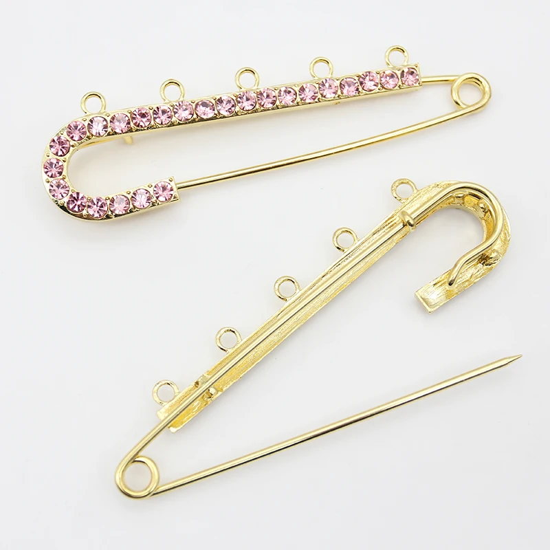

10 pcs pins for kids 10 cm 8cm 5 cm 4 cm with loops Safety pink blue crystal rhinestone Mashallah Pin small Brooch baby pin