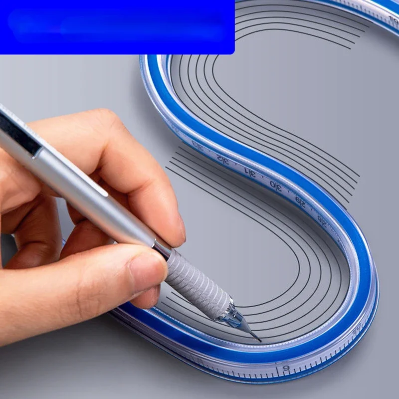 Flexible Curve Ruler Drafting Drawing Tool Serpentine Plastic School Office Supplies 30cm 40cm 50cm 60cm