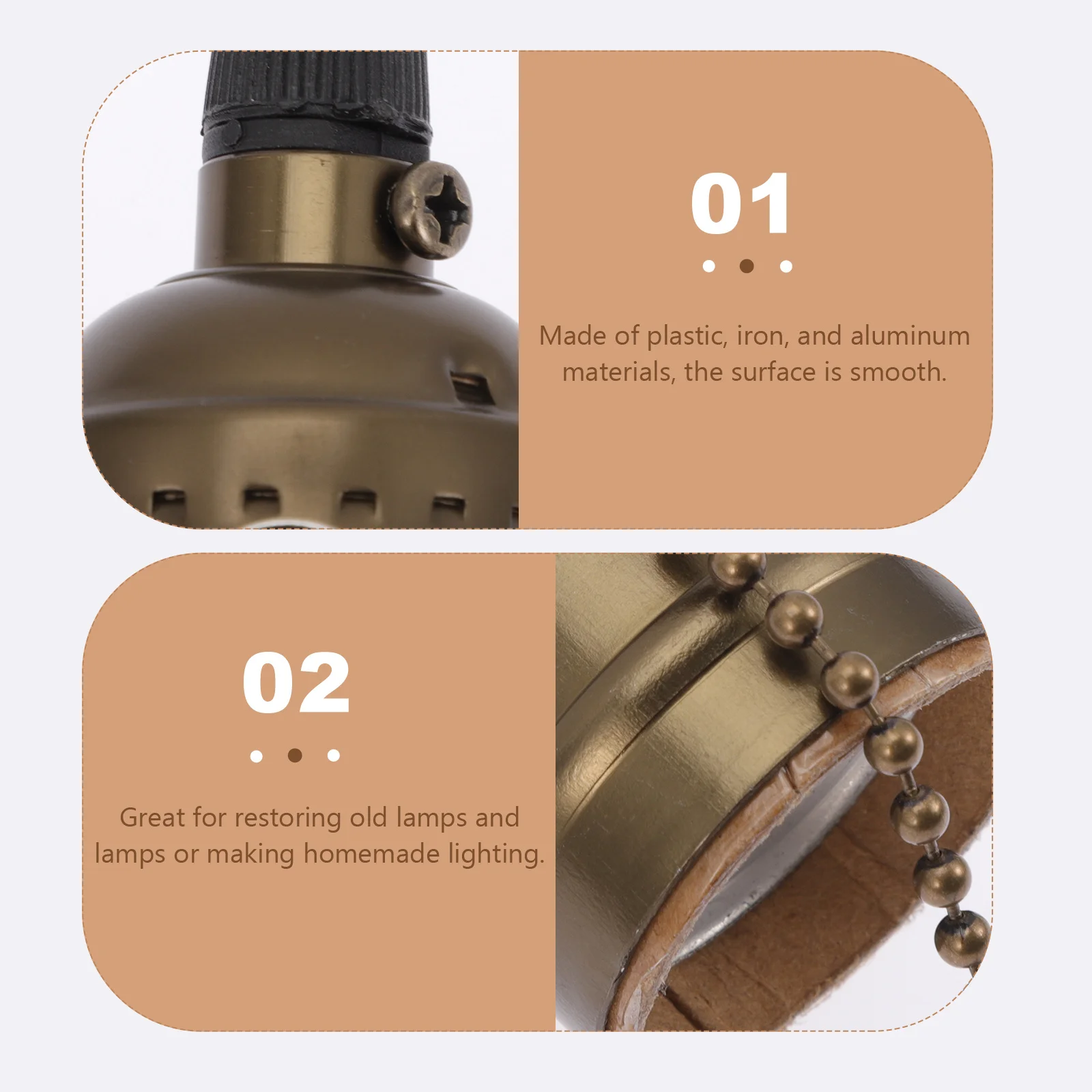 

Pendant Light Holder E27 Lamp Socket Adapter Retro Style Plastic Iron Base Bulb Holder for DIY Lighting Fixture Warm Atmosphere