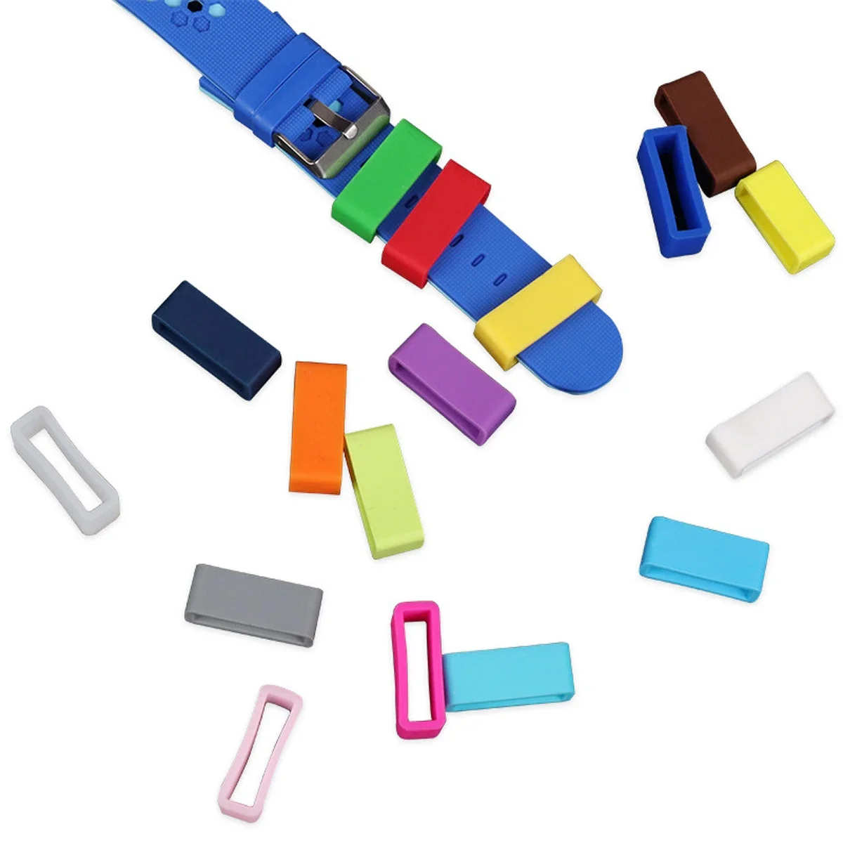 Silicone Watch Buckle Lock 12mm-22mm/24mm/26mm/28mm/30mm Replacement Clasp Wrist Watch Strap Band Loop Ring