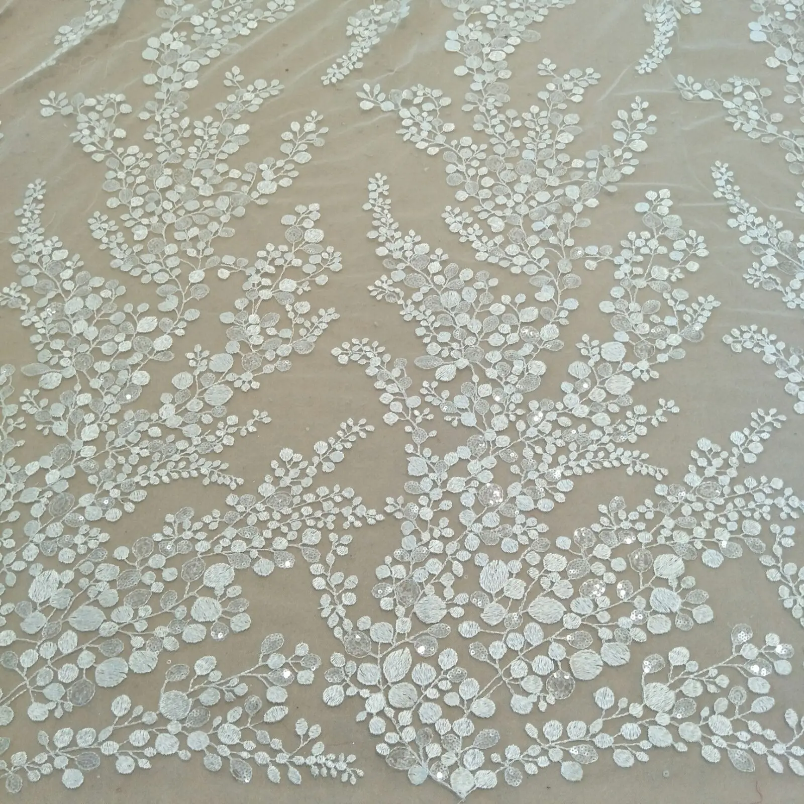 wedding gown dress lace fabric sequins lace fabric 130cm width dress lace sell by yard