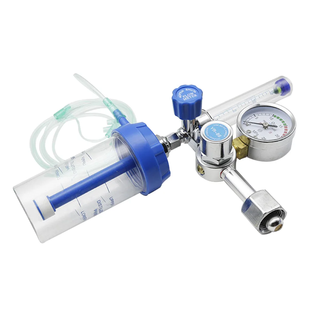 Oxygen Inhaler Pressure Reducing Oxygen Humidification Bottle Metal Valve Meter Inhalator