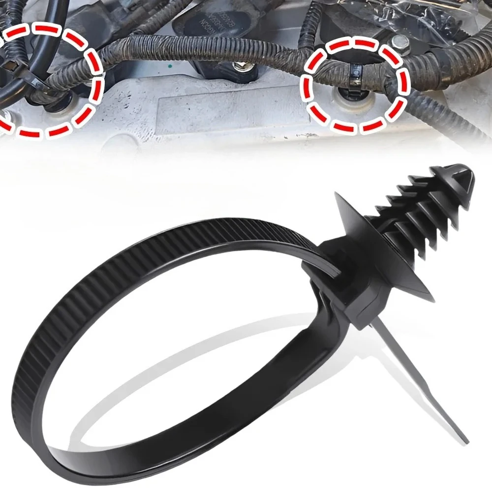 

30 шт. нейлоновых самоблокирующихся стяжек-хомутов для крепления проводки в моторном отсеке автомобиля, универсальные автомобильные крепления для организации проводов