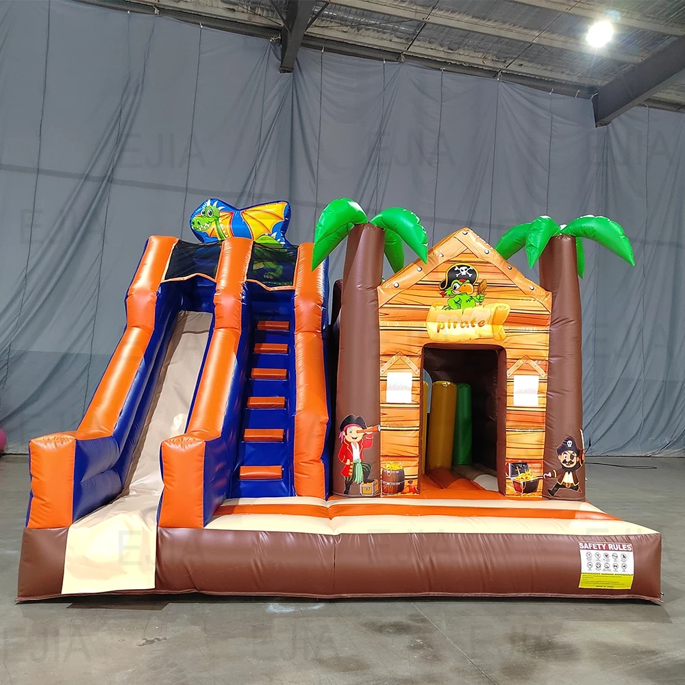 

Portable Commercial 17FT Large Inflatable Pirate Jungle Bounce With Slide Jumping Castle Bouncy House For Kids Outdoor Party
