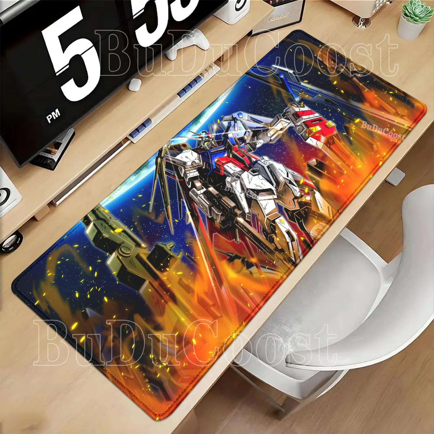 GAT-X105S Strike Gundam Mouse Pad Anime Gaming PC Computer Keyboard Mousepad Office accessorie HD printing overlock XXL Desk Mat