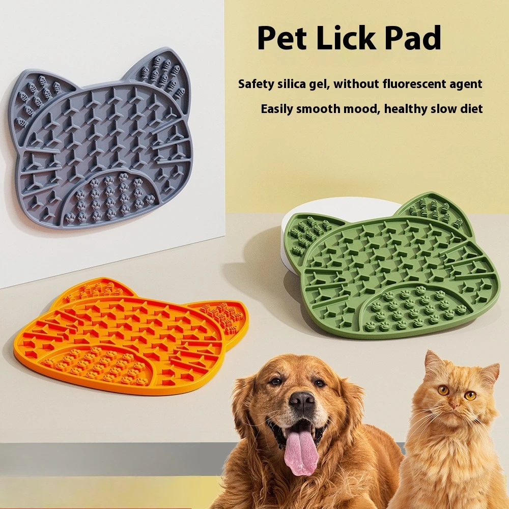 

Slow Feeder Lick Mat - Non-Slip Silicone Food Bowl for Dogs & Cats, Puppy Training Pad with Suction Cup Base