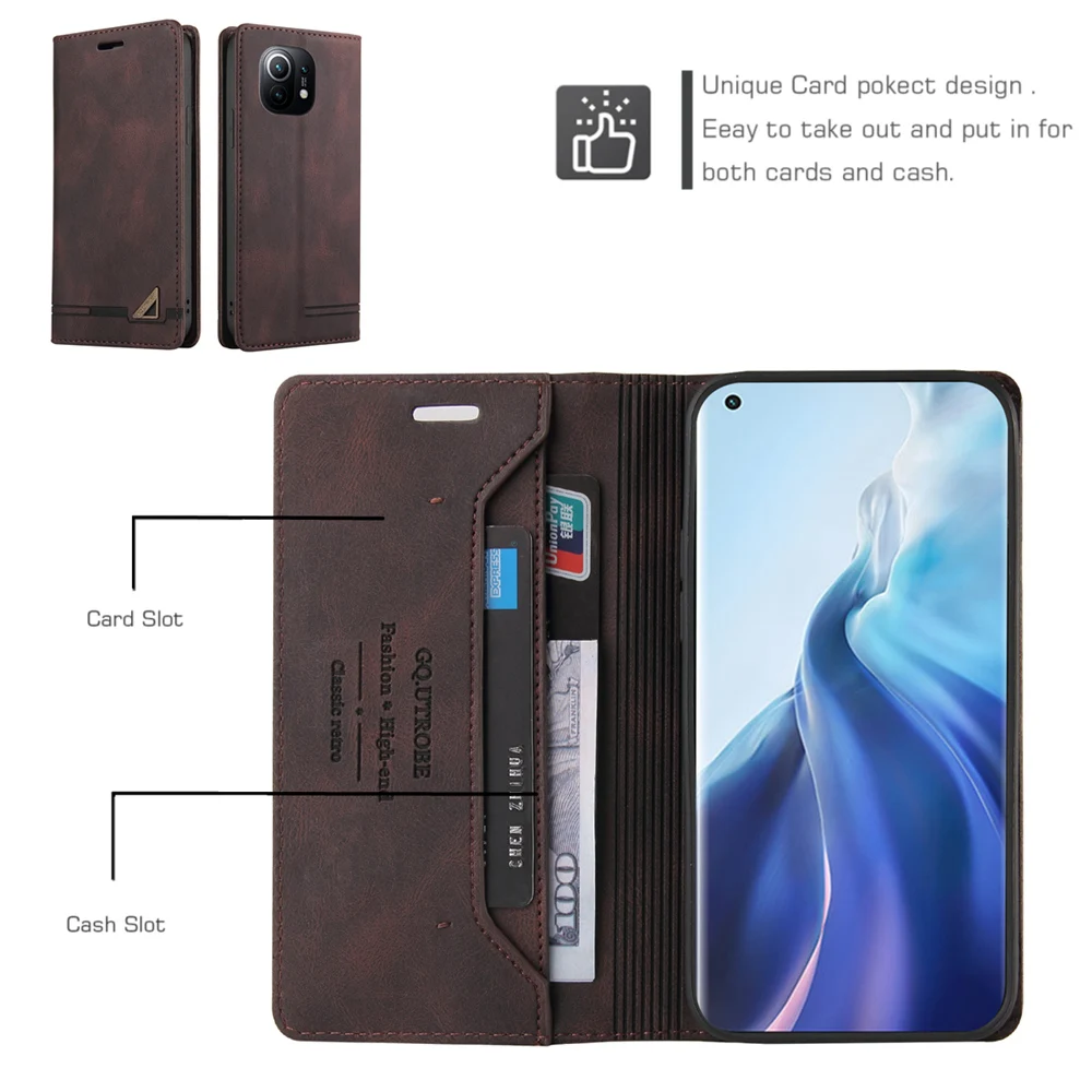 Lederen Telefoonhoesje Voor Xiaomi Redmi Note 13 5G 12 10 11 12S 11S 10S 9S 9 8 7 Pro Plus 13c 12c 4G Magneet Flip Portemonnee Hoes