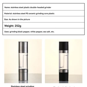 Manuel paslanmaz çelik tuz ve karabiber değirmeni (ayarlanabilir seramik baharat öğütücü öğütme değirmeni mutfak aracı 2-in-1 8 Çekirdekli satışlar, değirmen-no. 8