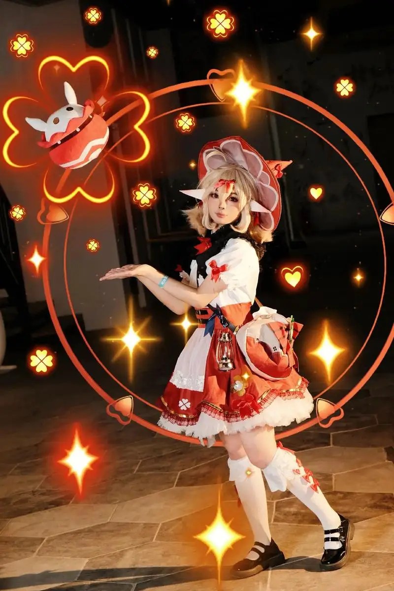 クレー コスプレ 原神 コスチューム 開花スターライト衣装 ドレス帽子