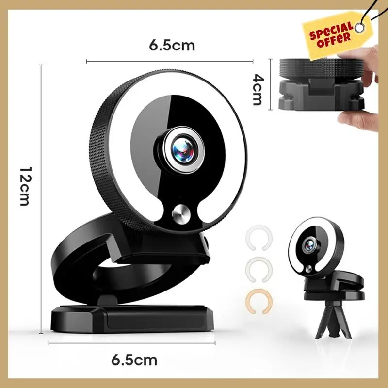 Веб-камера 4K, мини-камера Full HD с заполняющей подсветкой, ноутбук, ПК, компьютер, прямая трансляция, видео, веб-камера, микрофон, веб-трансляция-WMAN