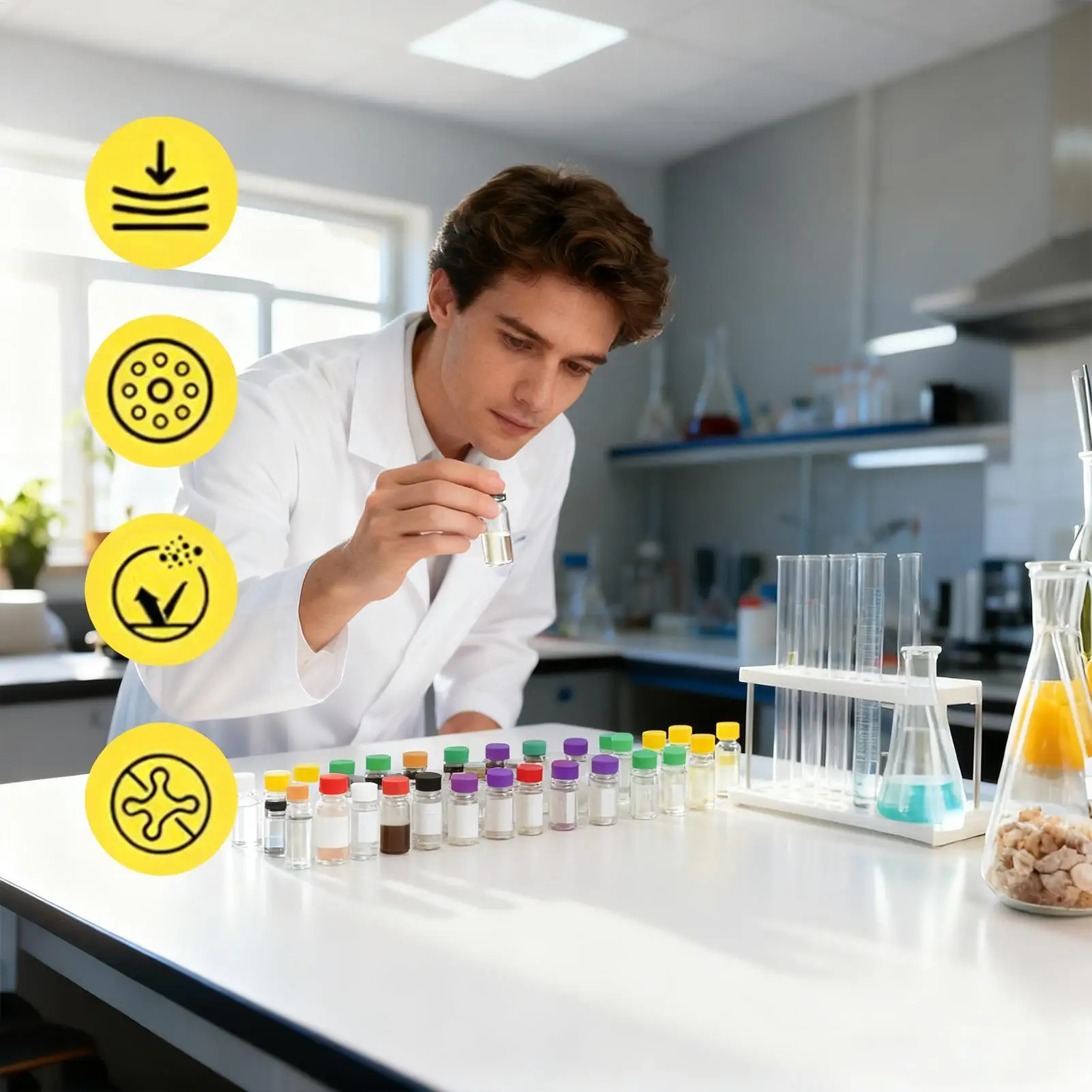 Tappi per fiale Coperchi per articoli da laboratorio riutilizzabili da 6 pezzi Coperchi riutilizzabili a tenuta stagna Coperchi per coperchi Identificazione dell'organizzazione rapida