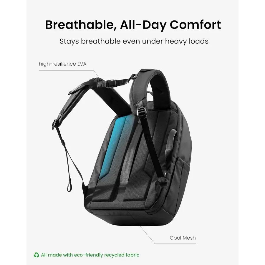 حقيبة ظهر للكمبيوتر المحمول Thomc سعة 32 لترًا حقيبة عمل كبيرة تناسب الكمبيوتر المحمول مقاس 15.6-16 بوصة مقاومة للماء حقيبة ظهر متينة للسفر للكمبيوتر fo