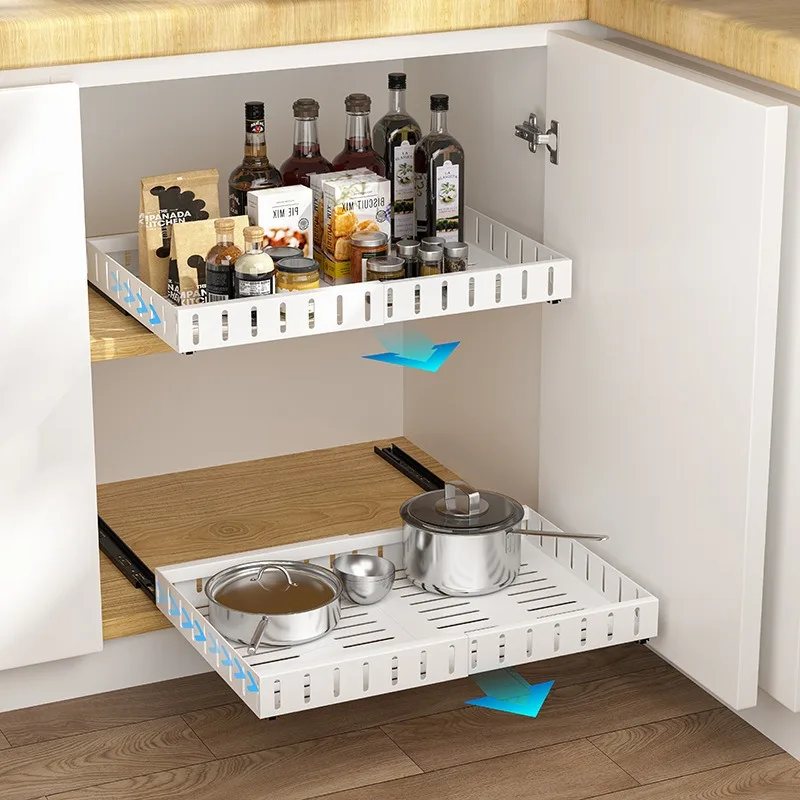 Kitchen Retractable Storage Racks for Kitchen Pull Out Cabinet Organizer Cabinet Seasoning Box Storage Rack Cabinet  Rack