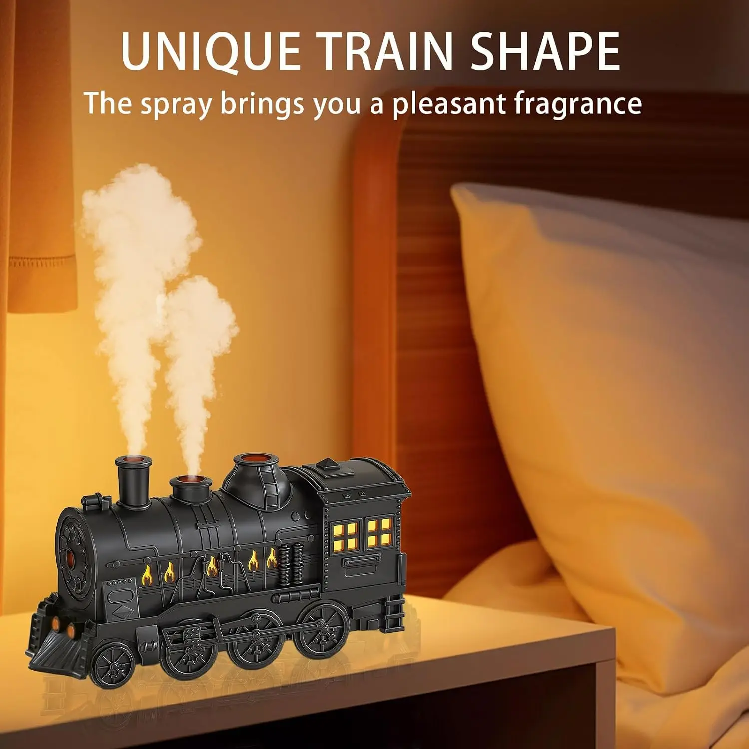 Train Diffusers 300ml Essential Oils Ultrasonic Cool Mist Humidifier Auto Off, Large Room Remote Control Aromatherapy Diffuser