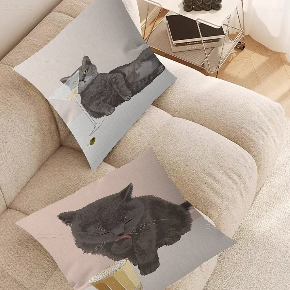 

Cartoon Cat Pillow Gift Home Office Decoration Bedroom Sofa Car Cushion Cover Case 45x45