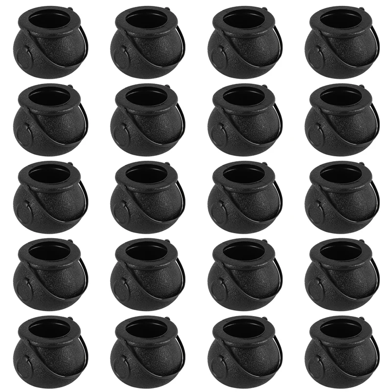 20 Pcs Mini Candy Kettles Witch Skeleton Cauldron Holder Pot With Handle For Halloween Easter St Patrick's Day Party