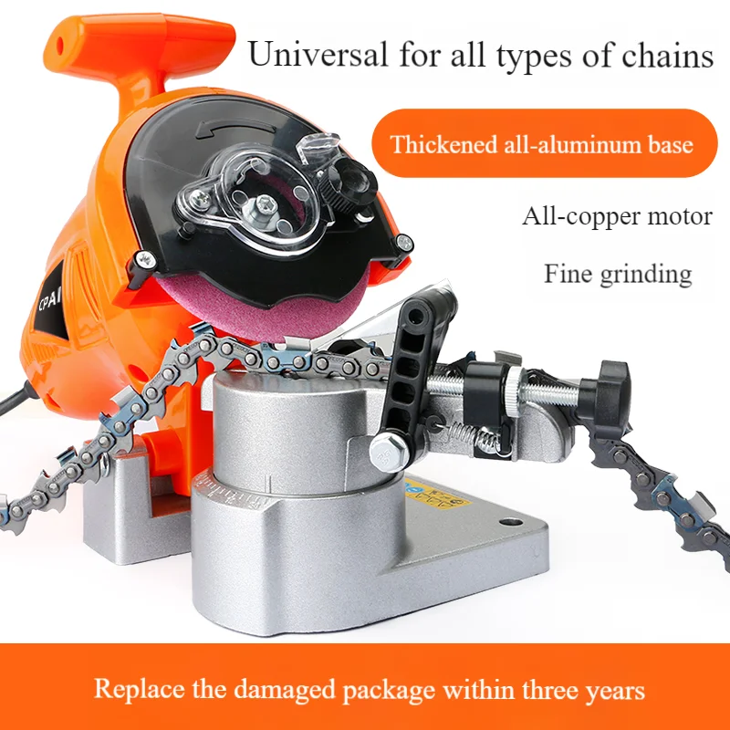 

Electric Chainsaw Sharpener, Grinding Machine for Saw Chain with File Tool and Sharpening Kit