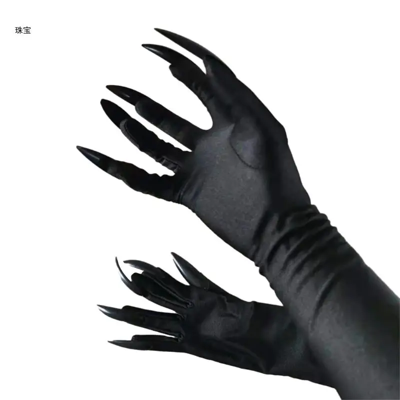 X5QE Frightening Fingernails Claw Gloves Mardi Gras Cosplay Accessories