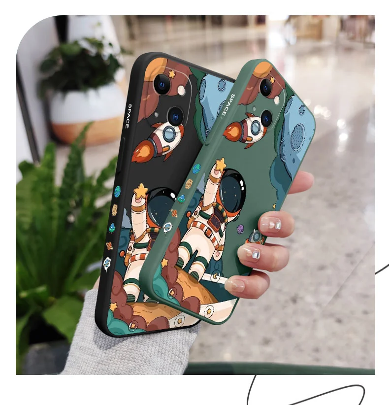 Hey Astronaut Phone Case For iPhone 17 16 15 14 13 12 11 Pro Max Mini X XR XS MAXPlus Cover