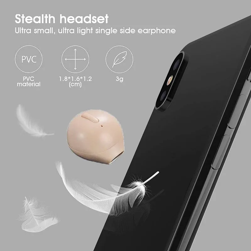 Bluetooth Headset Mini Ultra Small Earphones Wireless Stealth High Sound Quality Noise Reduction Earbuds Single Ear Headphones