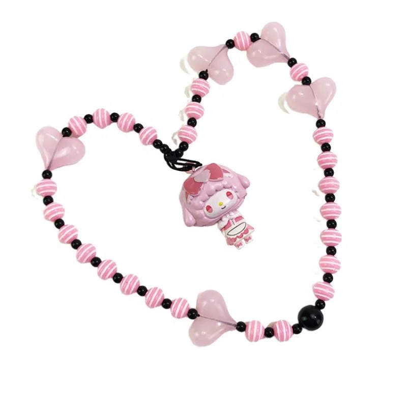 بلدي الحلو البيانو سانريو Kawaii الكرتون المفاتيح سلسلة الهاتف حقيبة الظهر قلادة الديكور فتاة هدية عيد ميلاد أنيمي المحيط