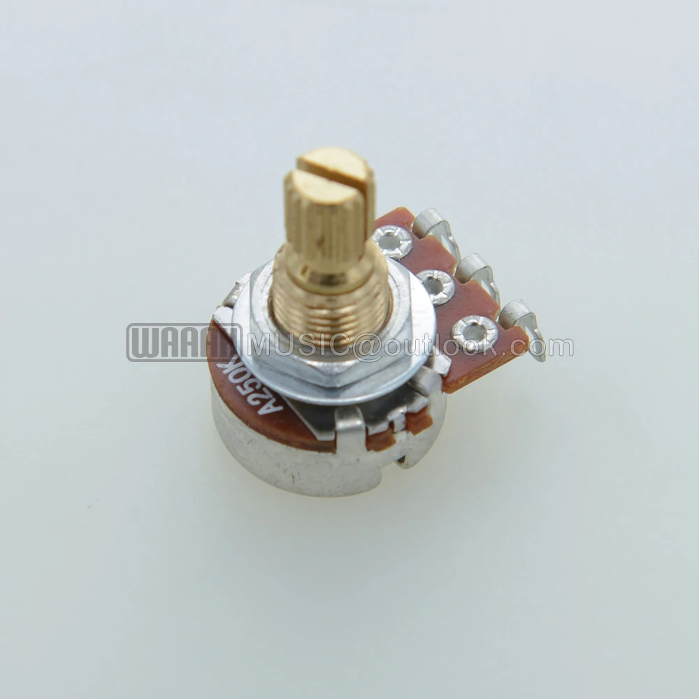 2pcs Guitar Potentiometer Splined Small Pot Brass Threaded Shaft Guitar Bass Effect Amp Tone Volume 15mm 18mm Shaft Parts