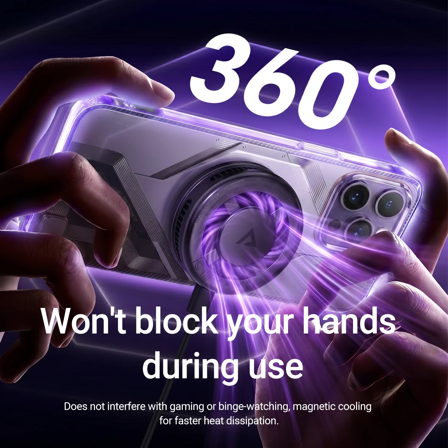ACEFAST Qi2 25W Magnetyczna Bezprzewodowa Ładowarka Szybkiego Ładowania z Chłodzeniem do Gier 2w1 Radiator Adapter do Telefonu iPhone 17 16 — zdjęcie produktu 4