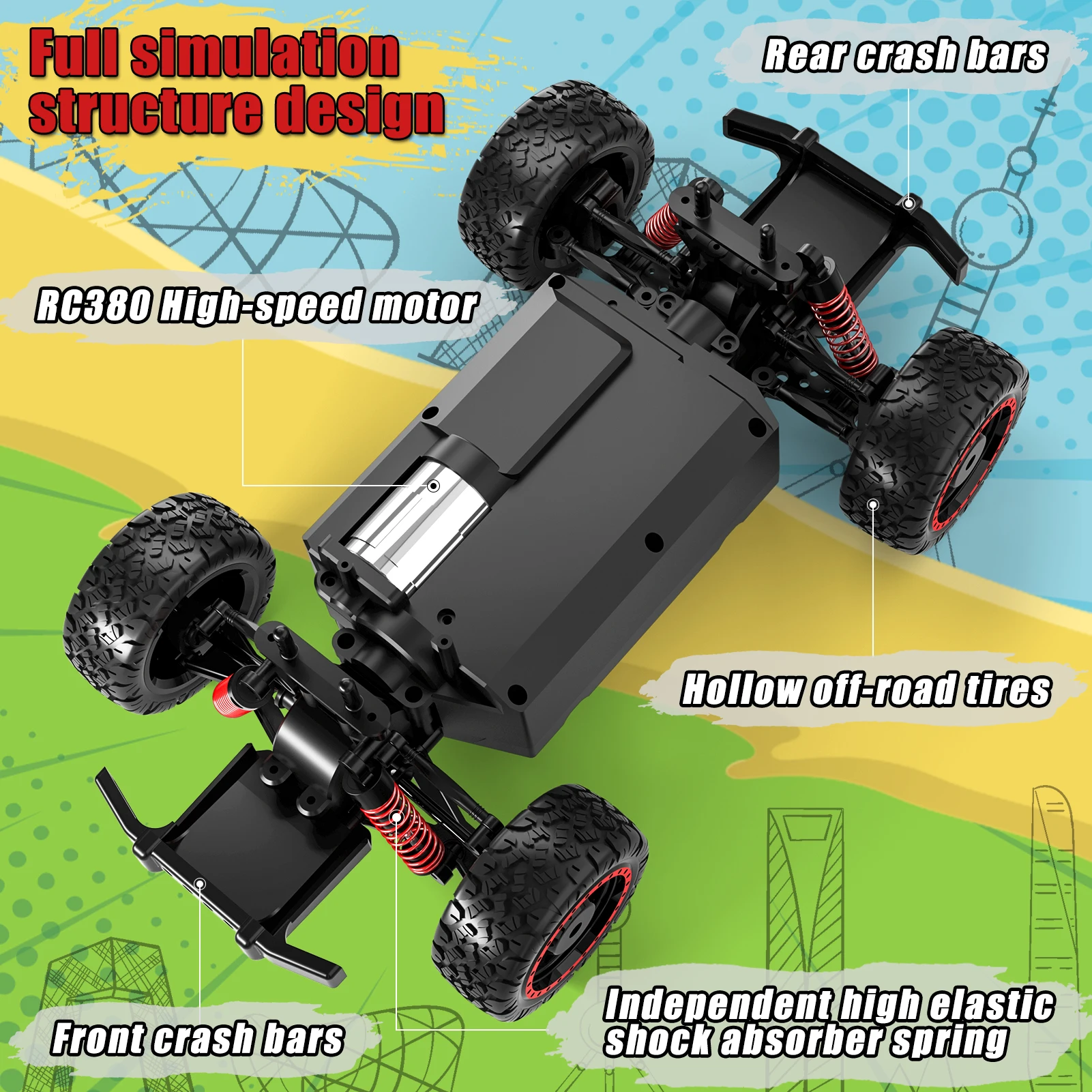 Off-Road Climbing Rc Pickup ของเล่นรถความเร็วสูงรีโมทคอนโทรลรถเด็ก 2.4 ghz Racing รุ่น 1:16 รถบรรทุกขนาดเด็กแข่ง