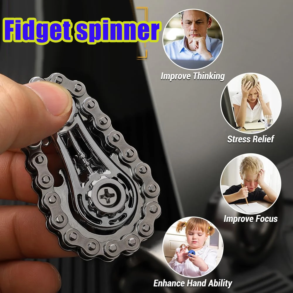 

Новый металлический фиджет-спиннер в виде велосипедной цепи с шестернями и маховиком, антистресс, для снятия тревоги, EDC-игрушка для взрослых