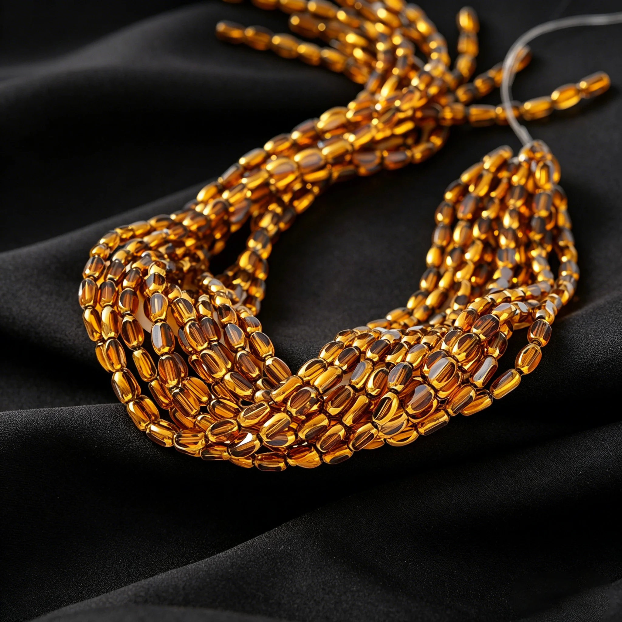 1 Stück 4x6mm Briolette ovale Glasperle in Goldfarbe, lose Spacer-Perle für DIY Armband, Halskette, Schmuckherstellung, Zubehör. – Detail 4