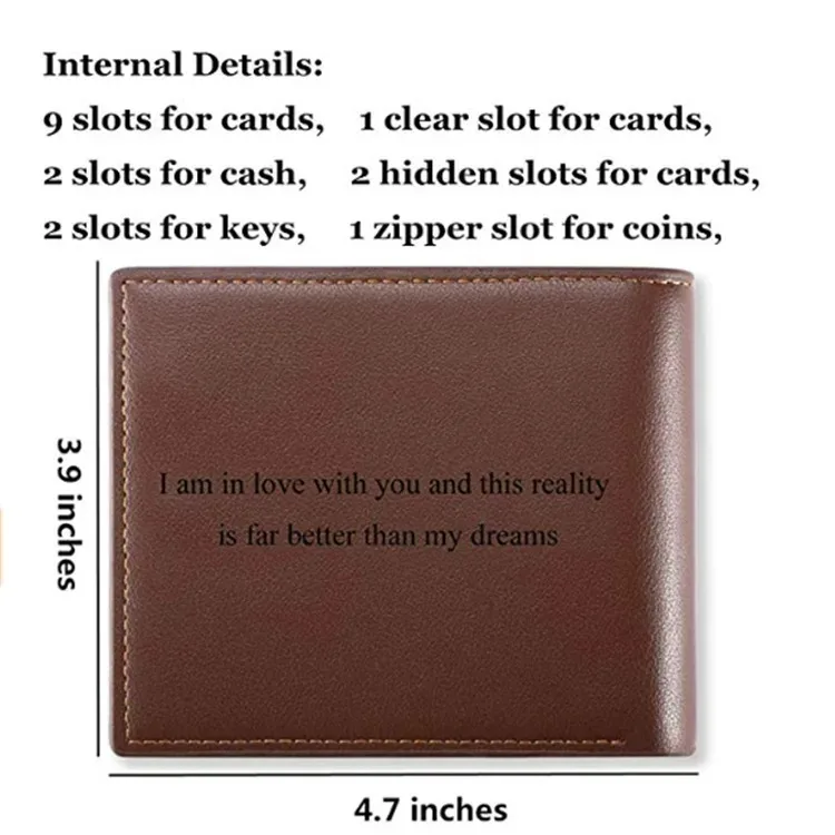 Personalisiertes Bild mit Namen, Geldbörse mit graviertem Foto, kurze Geldbörse, individuelle faltbare Geldbörse, Geschenke für Ihn, Männer für Papa, Vatertag, Ehemann – Detail 12