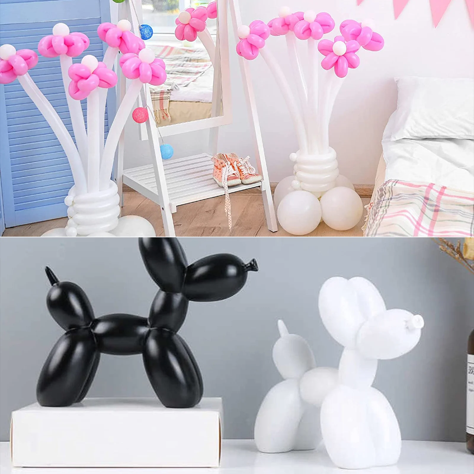 

100pcs Long Balloons Pink Clear Child Party Decoration Modeling DIY Supplies Indoors Balloon Accessories Festive Decor