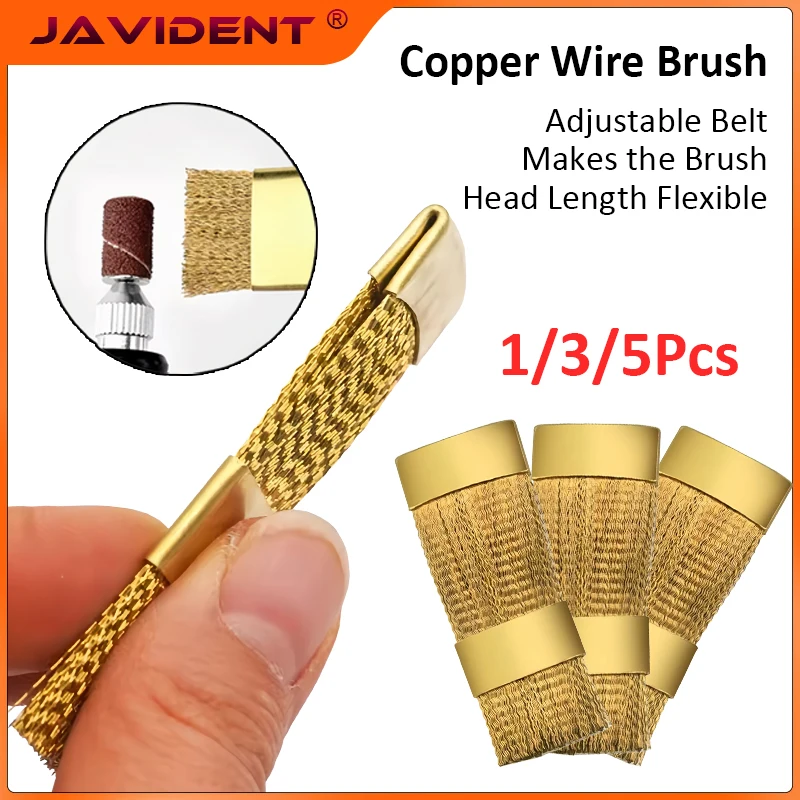1/3/5Pcs Dental Drill Bit Cleaning Brush Brushes Nail Drill Bits Cleaning Copper Wire For Electric Manicure Drills Brusher