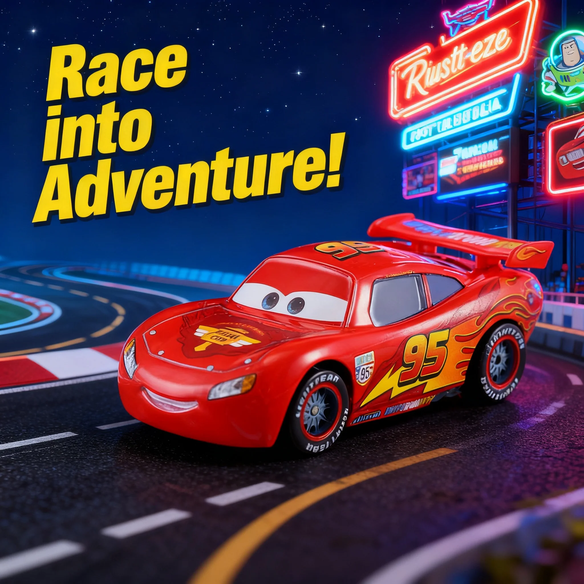 Pixar Cars 2 Mini Lightning McQueen Dinoco Racers 1:3, Modelo de Metal Fundido a Presión, Juguete de Auto de Carreras, Colección de Autos, Regalo para Niños
