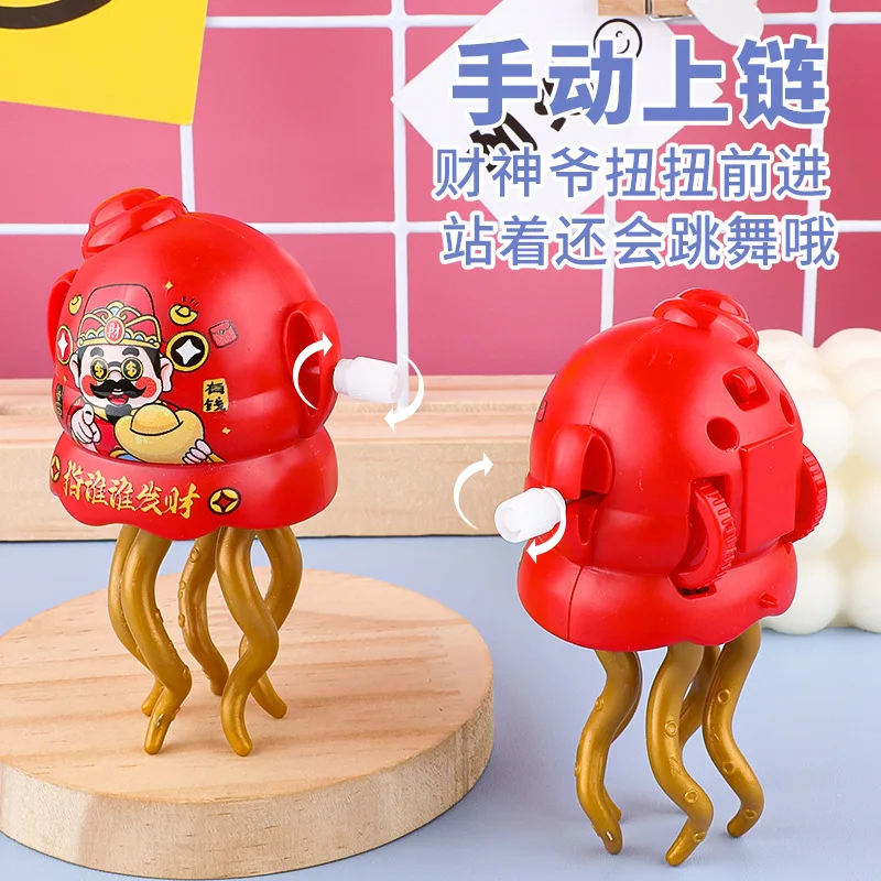 Magic Dancing God Of Fortune Figure Clockwork Toy Inertia Walking Octopus Dance Fun Wind Up Educational Decompression Toy