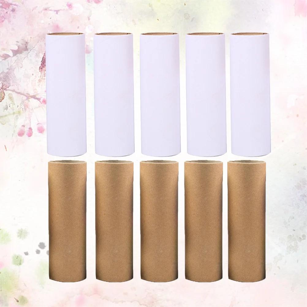 10 pièces Tube de papier artisanal rouleaux de bricolage Premium pour les projets scolaires de classe d'art pour enfants Tubes en carton recyclables 15Cm couleur blanc et bois