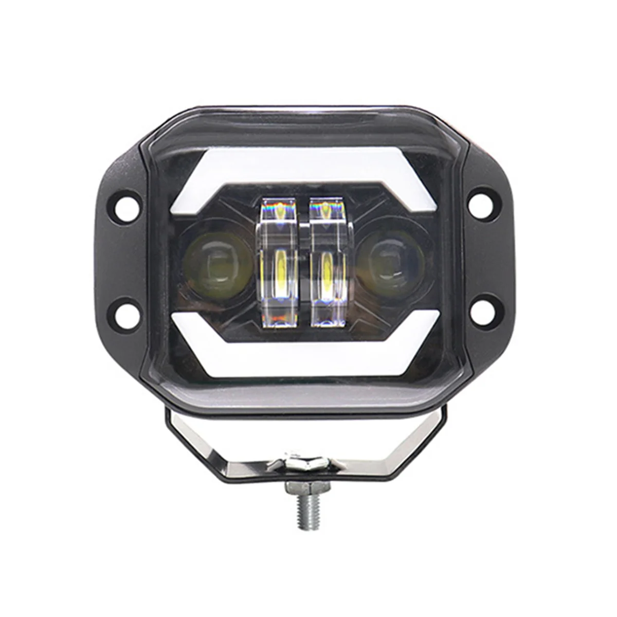 5 Inch Car LED Work Lights Angel Eyes Square Spotlights Front Bumper Mesh Fog Lights Suitable for Wranglers