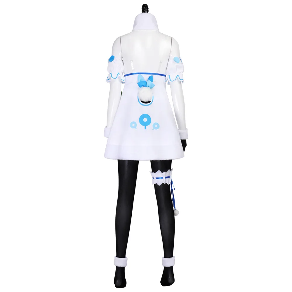 VTuber Used Pekora Cosplay White Dress Uniform Hololive Fantasy Bunny Girl Ear Costumes Halloween Outfit All Set for Woman