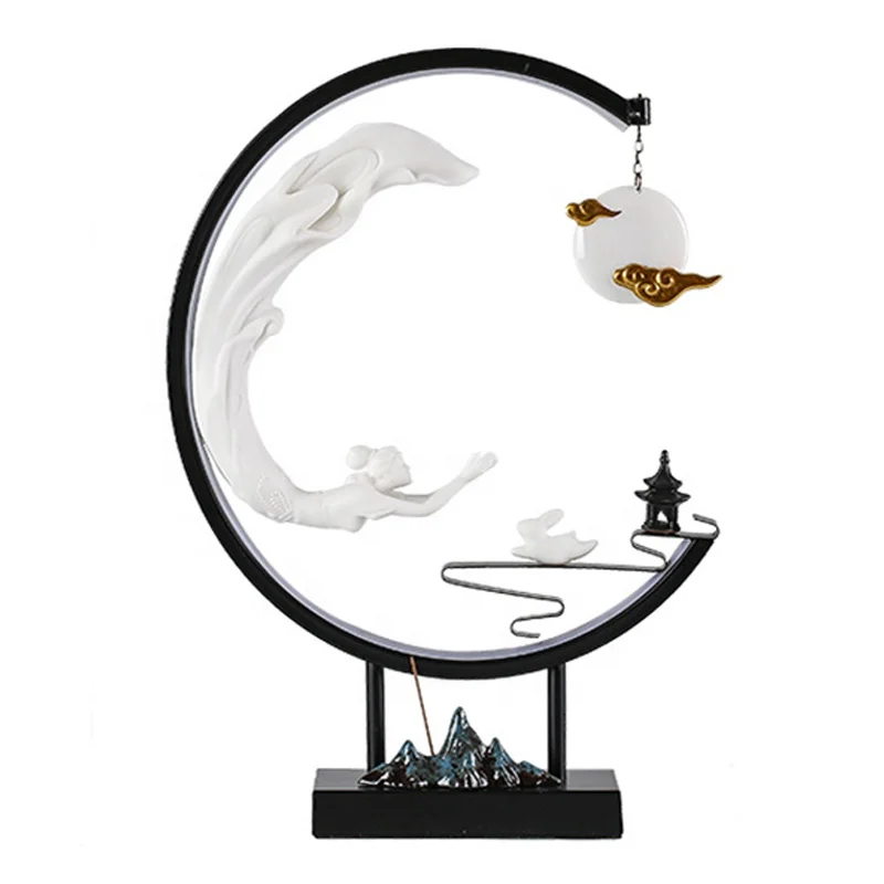 Chang'e Flying To The Moon Aroma Lamp Ring Ornament For TV Cabinet Coffee Table Home Living Room Wine Cabinet Decorations