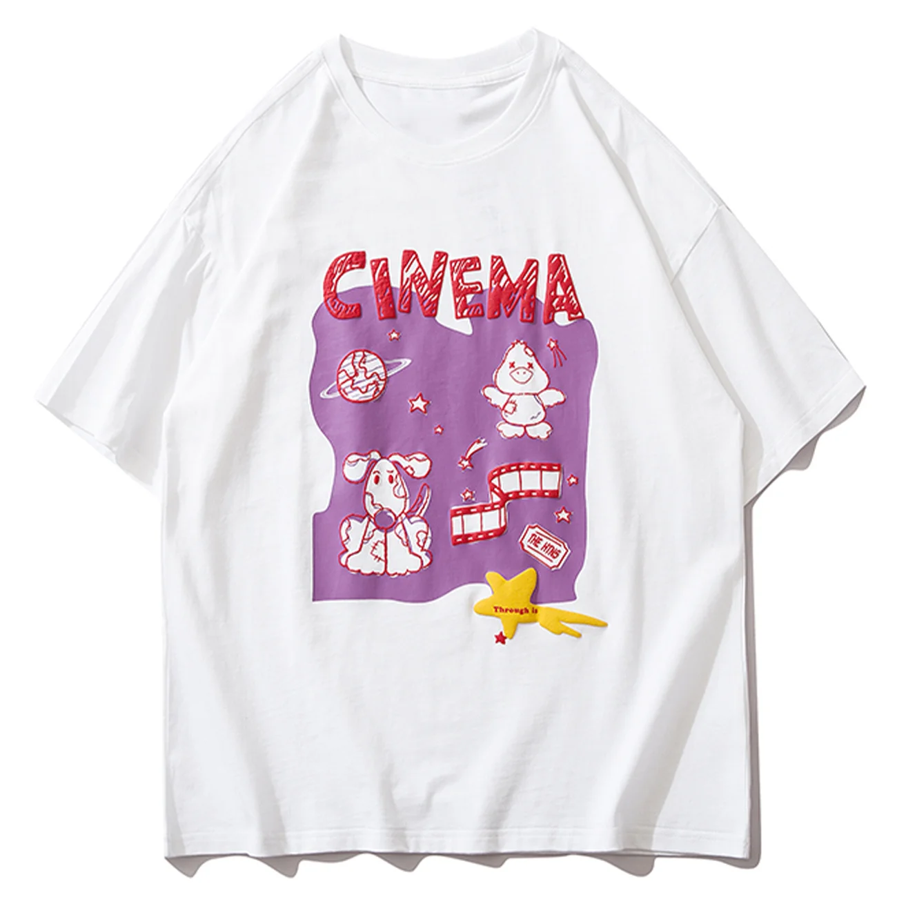 

Hop Hip T-Shirt Men Streetwear Cartoon Animals Print Harajuku Tshirts Tops 2022 Summer Casual Cotton Loose Short Sleeve Shirts