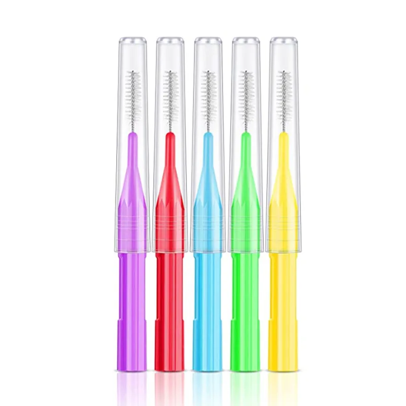 Wholesale Plastic Soft Plastic interdental brush Orthodontic Toothbrush Dental Toothpick custom interdental brushes