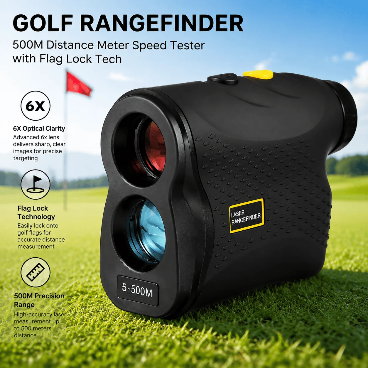 Rangefinder Laser Hunting - Golf Rangefinder 6X Optical Flag Lock