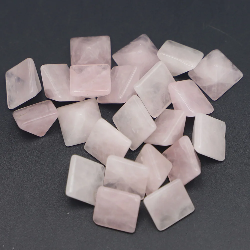 

12x12x7mm Natural Stone Pyramid Shape CAB Cabochon Rose Quartz Beads Jewelry&Clothes Accessories Wholesale 30Pcs Free Shipping