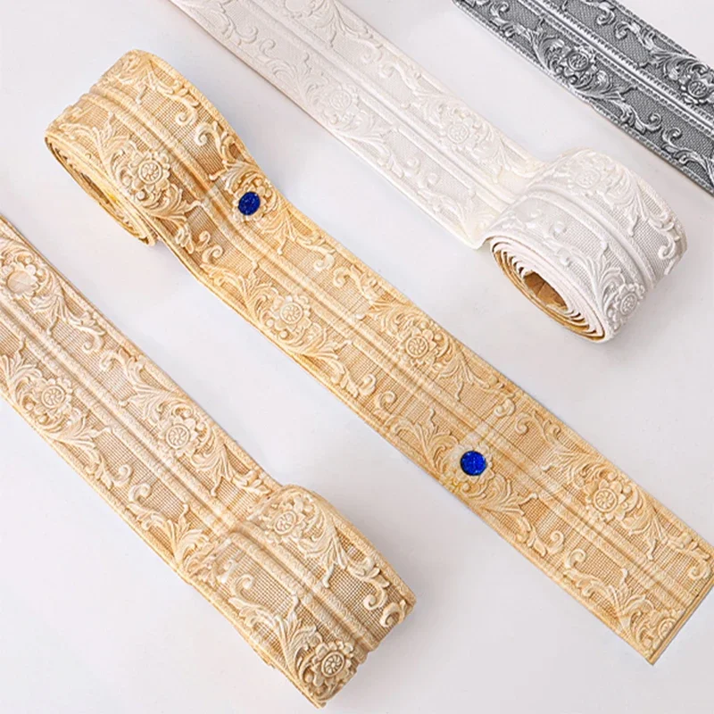 

3D Wall Trim Line Skirting Border Self Adhesive Foam Skirting Waterproof Baseboard Corner Waist Line Sticker Border Home Decor