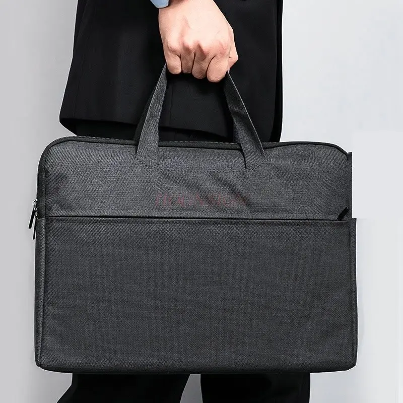 1pcs Briefcase canvas file bag, men's handbag, official document bag, customized briefcase conference bag