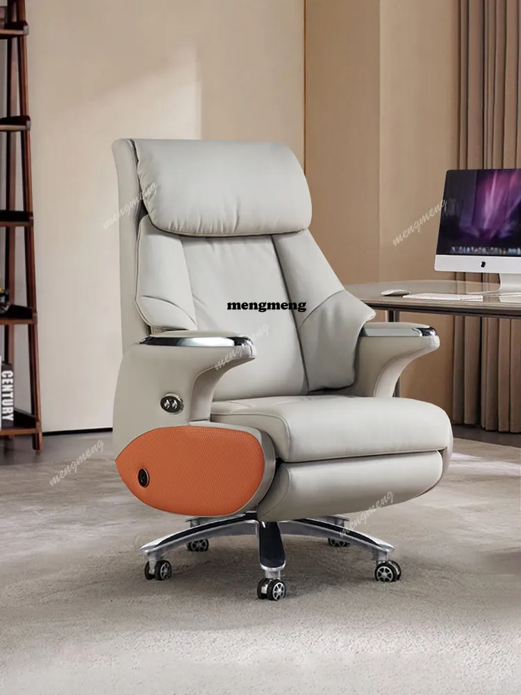 Hot sales Business high-end electric massage leather boss chair office reclining nap comfortable space capsule home computer cha