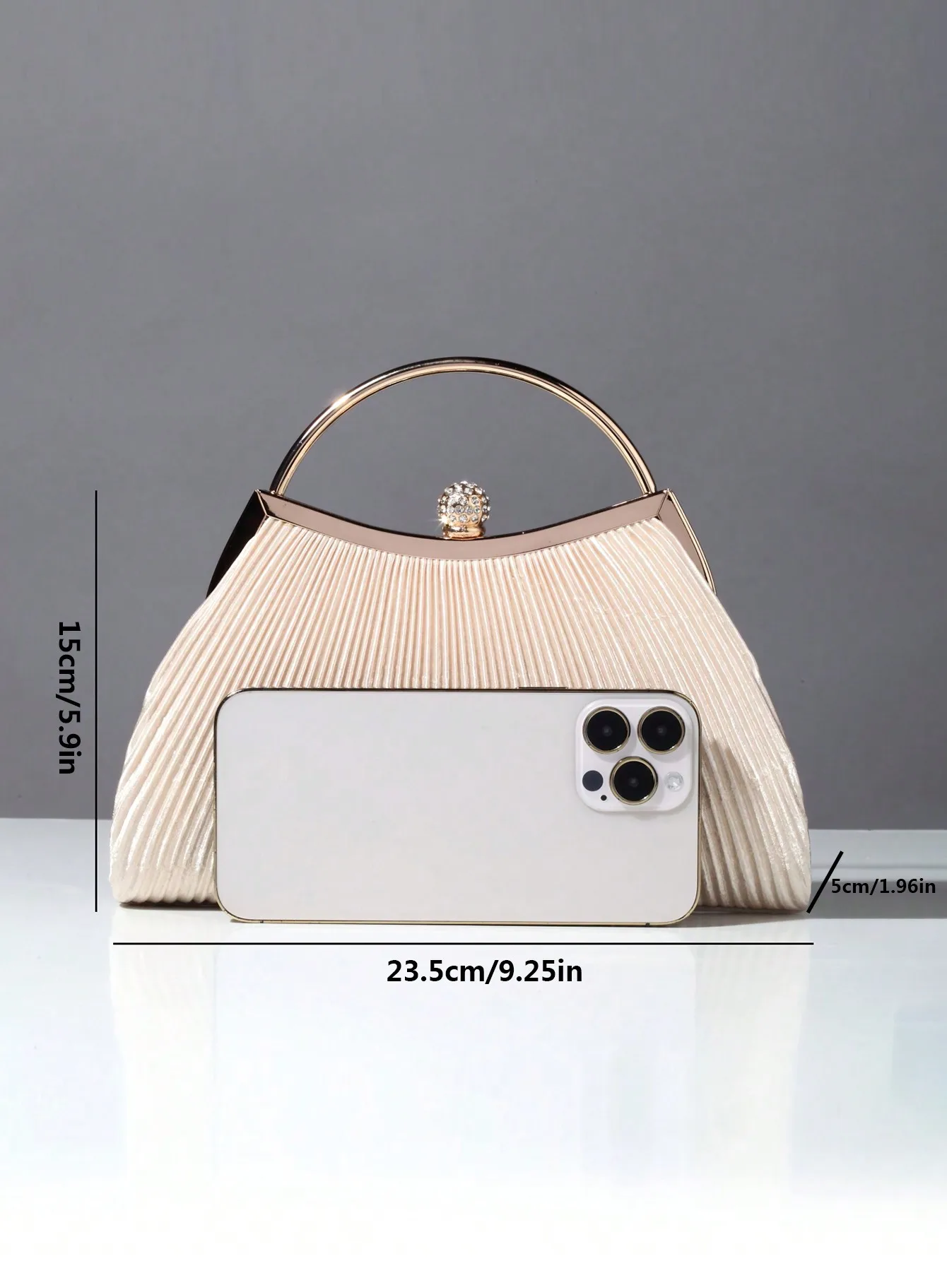 Embreagem metálica com strass brilhante: bolsa de noite elegante e brilhante, para festa/casamento/baile de formatura, combina com vestidos de férias/lantejoulas