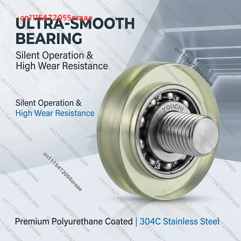 5pcs 16mm PU Coated Roller Bearing 685RS With Screw M4 PU68516-5C1L6M4 Polyurethane Bolt Wheel 16mm Soft Rubber Threaded