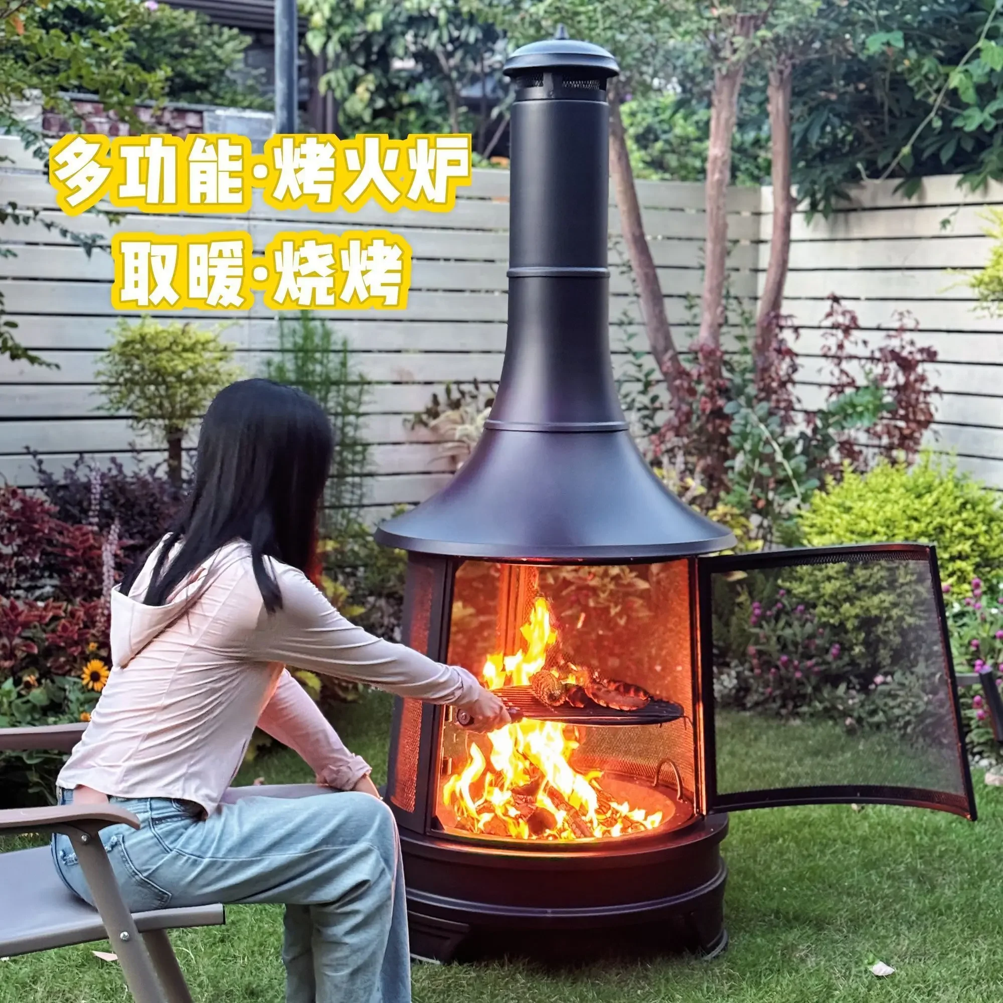 Outdoor Baking Stove Household Heating Stove Garden Campfire Table Teppanyaki